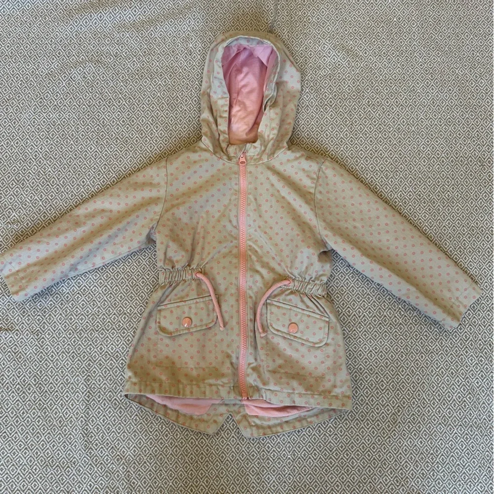 🌟3/$20🌟 LC Waikiki pink and khaki button front cotton coat size 3-4Y.
